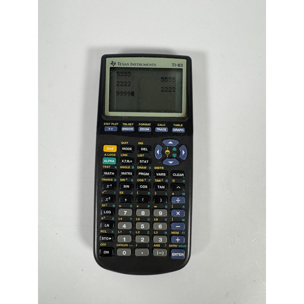 Texas Instruments TI-83 Graphing Calculator Black High School College Math
